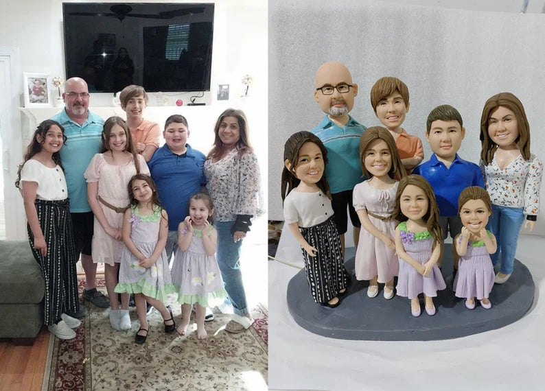 Fully Customizable Six Bobbleheads(person or pet)