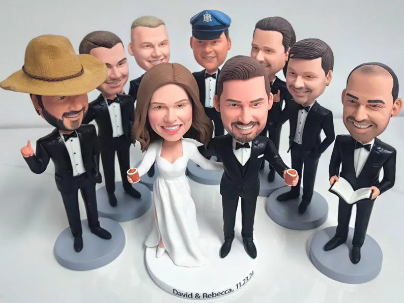 Fully Customizable Eight Bobbleheads(person or pet)Separate or whole