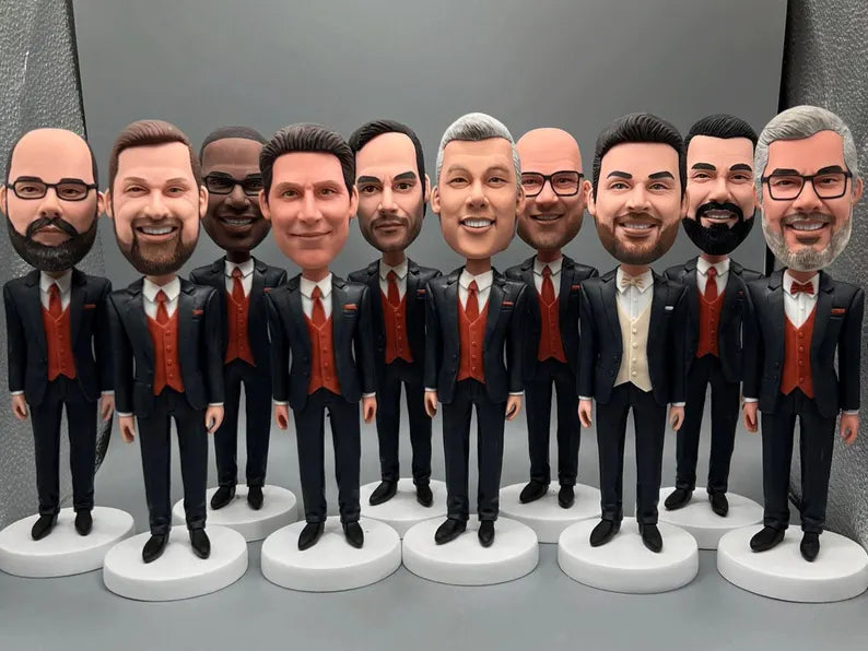 Fully Customizable Nine Bobbleheads(person or pet)Separate or whole